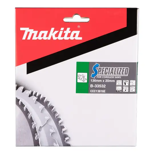 Tarcza tnąca do drewna, 136x20mm, 16 zębów, SPECIALIZED, Makita [B-33532]