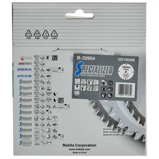 Tarcza tnąca do drewna, 165x20mm, 40 zębów, SPECIALIZED, Makita [B-32954]