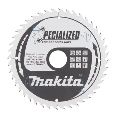 Tarcza tnąca do drewna, 190x30mm, 44 zębów, SPECIALIZED, Makita [B-54427]