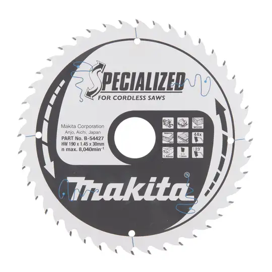 Tarcza tnąca do drewna, 190x30mm, 44 zębów, SPECIALIZED, Makita [B-54427]