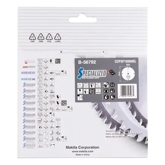 Tarcza tnąca do laminatów, 165/20mm, 60 zębów, SPECIALIZED Makita [B-56792]