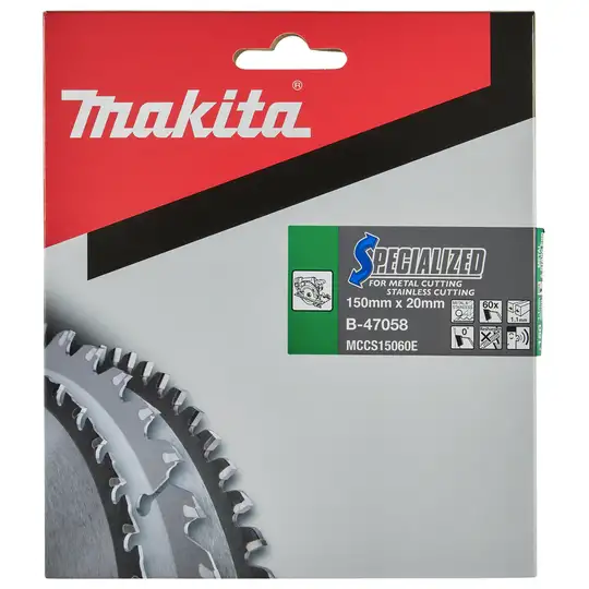 Tarcza tnąca do metalu 150x20mm 60 zębów, SPECIALIZED, Makita [B-47058]