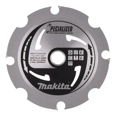 Tarcza tnąca do płyt włókno-cementowych, 165x20mm, 4 zęby, Specialized, Makita [B-33685]