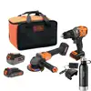 ZESTAW BEZSZCZOTKOWY: wiertarko-wkrętarka udarowa 18 V + szlifierka kątowa 115 mm 18 V , 2 Ah i 4 Ah, Black + Decker [BCK24D1M1SB-QW] + bidon gratis