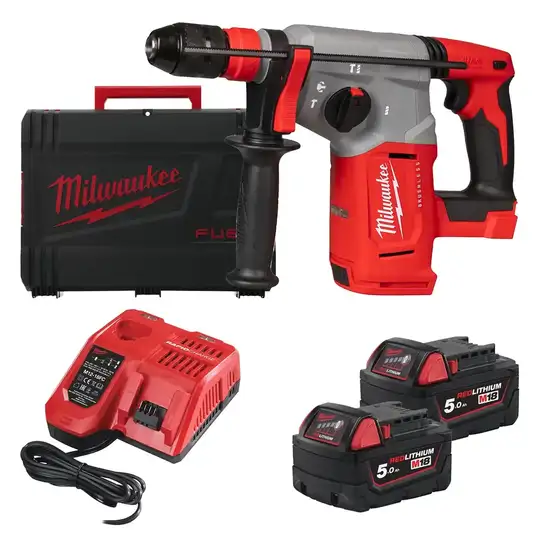 akumulatorowa młotowiertarka, SDS+, 2,3J, 2x5,0Ah, 18V, M18, M18 BLHX-502X, Milwaukee [4933478892]