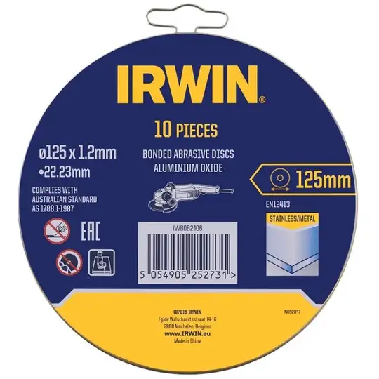 akumulatorowa szlifierka kątowa 125mm, 18V, FATMAX V20, Stanley [SFMCG710B-XJ-IW8082106] + 10szt. tarcz do metalu