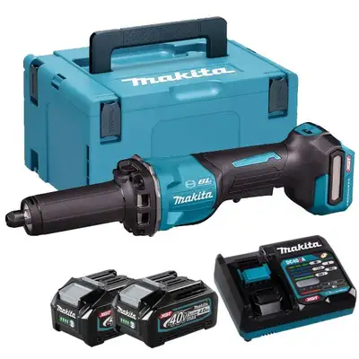 akumulatorowa szlifierka prosta, 40V max XGT, 6mm, Makita [GD002GM201] 2x4,0Ah, włącznik łopatkowy