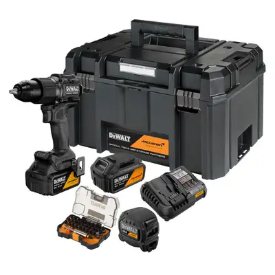 akumulatorowa wiertarko-wkrętarka udarowa 18V, 2x5Ah, XR, DEWALT [DCD86MP2KT-QW] edycja MCLAREN + zestaw akcesoriów