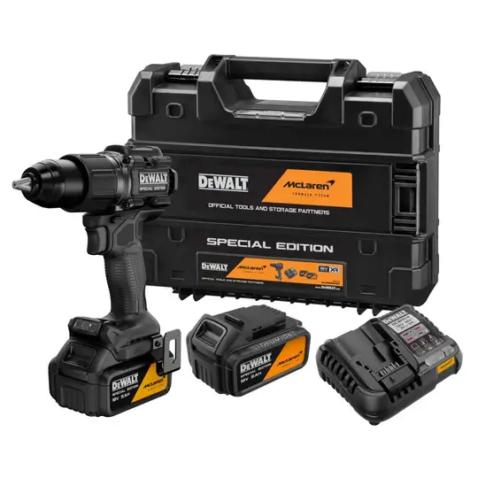 akumulatorowa wiertarko-wkrętarka udarowa 18V, 2x5Ah, XR, DEWALT [DCD86MP2T-QW] edycja MCLAREN