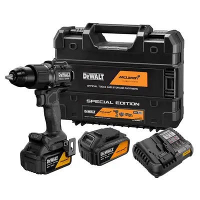 akumulatorowa wiertarko-wkrętarka udarowa 18V, 2x5Ah, XR, DEWALT [DCD86MP2T-QW] edycja MCLAREN
