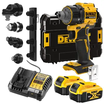 akumulatorowa wiertarko-wkrętarka z 4 wymiennymi głowicami, 18V XR, 73Nm, DeWALT [DCD803P2T-QW] 2x5,0Ah