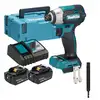 akumulatorowa wkrętarka udarowa 1/4", 210Nm, 18V, DTD201 + adapter do nasadek, Makita [DTD201RTJ+B-57744] 2x5,0Ah