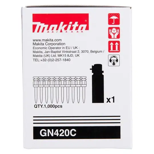gwoździe do betonu 2,6x25mm + gaz, Makita [196291-0] do gwoździarki GN420C, 1000szt.