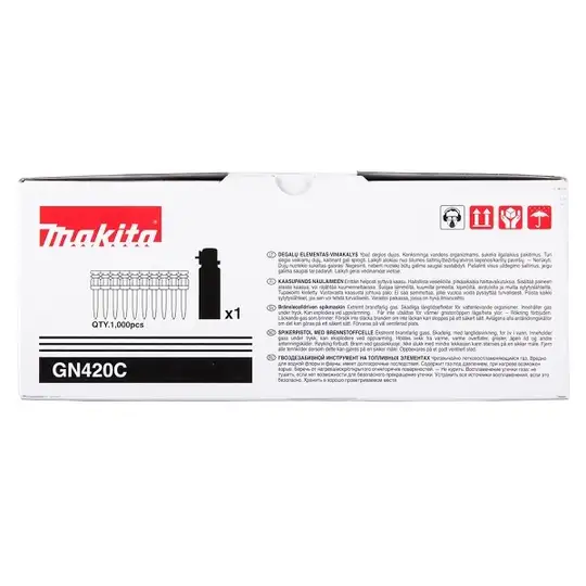 gwoździe do betonu 3,1x15mm + gaz, Makita [196285-5] do gwoździarki GN420C, 1000szt.