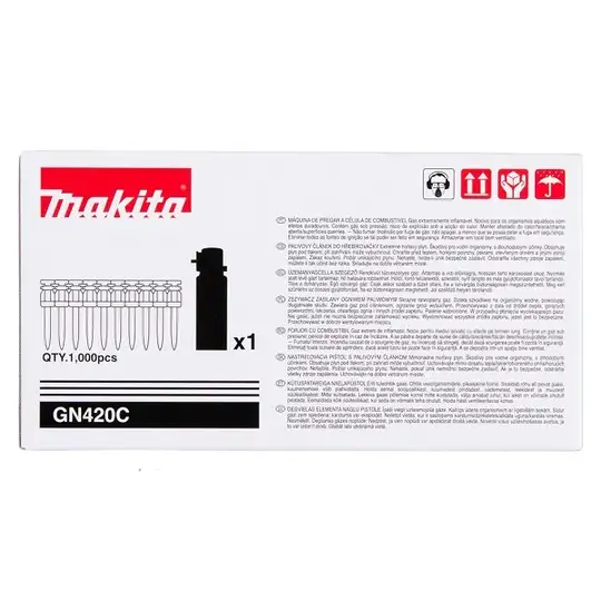 gwoździe do betonu 3,1x17mm + gaz, Makita [196286-3] do gwoździarki GN420C, 1000szt.