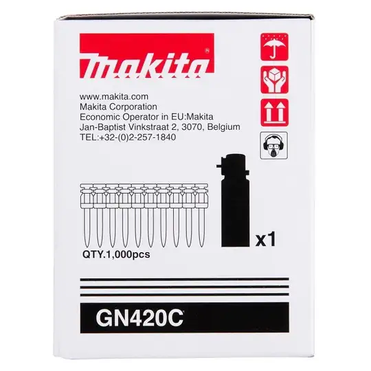 gwoździe do betonu 3,1x17mm + gaz, Makita [196286-3] do gwoździarki GN420C, 1000szt.