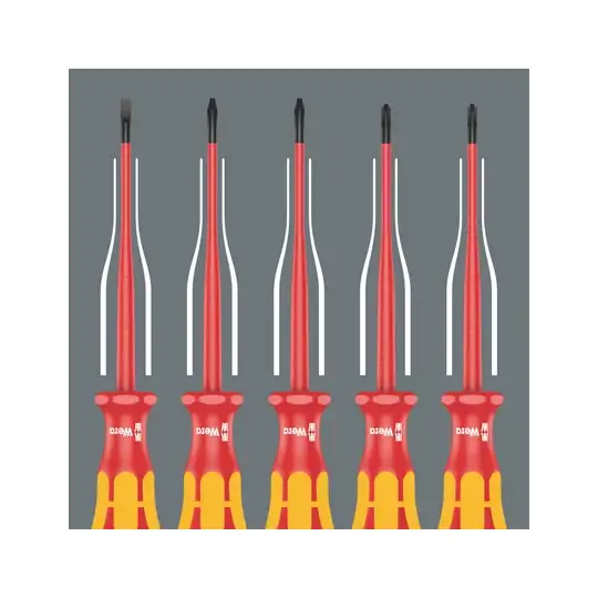 komplet 7szt. wkrętaków izolowanych Kompakt VDE, Kraftform Seria 100, 160 iSS/7, WERA [05135961001]