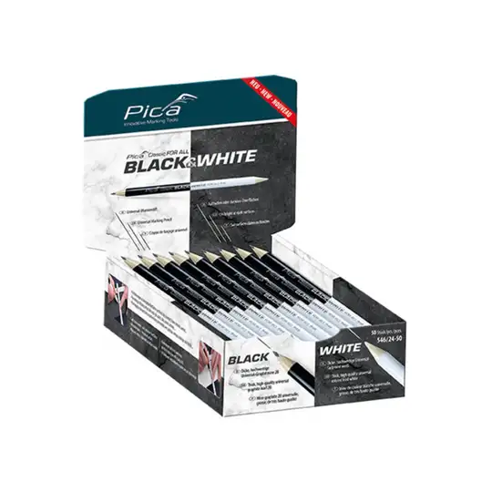ołówek uniwersalny trójkątny, czarno-biały, Classic, 2B, PICA [546/24-50]