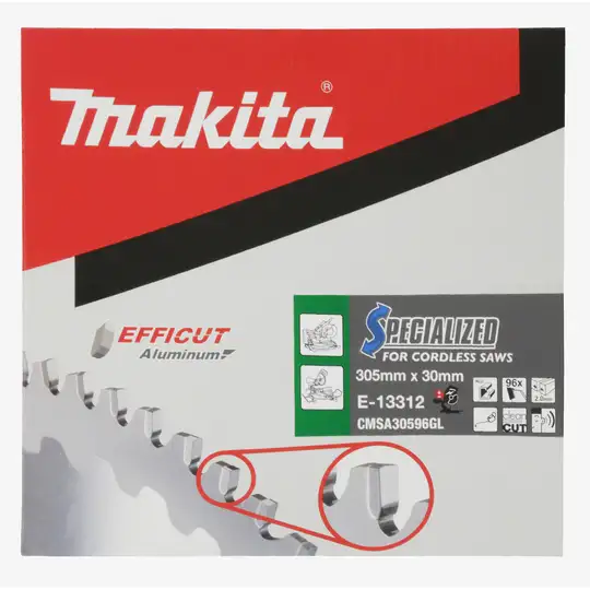 piła tarczowa do aluminium, 305/30, 96 zębów, EFFICUT, Makita [E-13312]