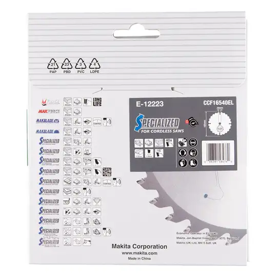 piła tarczowa do cięcia drewna 165/20, 40 zęby, SPECIALIZED, EFFICUT, Makita [E-12223]