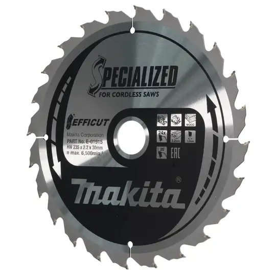 piła tarczowa do cięcia drewna 235/30, 24 zęby, SPECIALIZED, EFFICUT, Makita [E-01915]