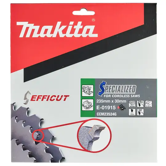 piła tarczowa do cięcia drewna 235/30, 24 zęby, SPECIALIZED, EFFICUT, Makita [E-01915]