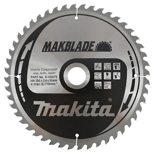 piła tarczowa do cięcia drewna 250/30, 48 zęby, MAKBLADE, Makita [B-08975]