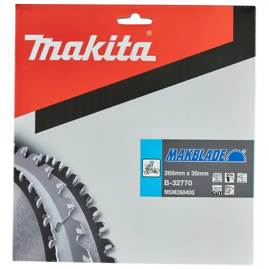 piła tarczowa do cięcia drewna 260/30/2,3mm, 40 zębów, MAKBLADE, Makita [B-32770]