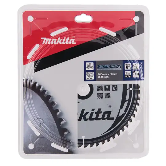 piła tarczowa do cięcia drewna 260/30/2,3mm, 60 zębów, MAKBLADE PLUS, Makita [B-08698]