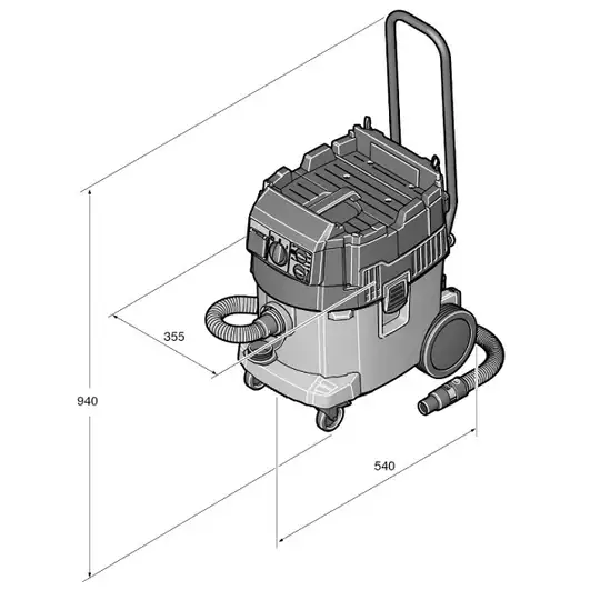 przemysłowy odkurzacz na sucho/mokro, 35l, 1380W, Dustex 35 MX AC, Fein [92032060000] klasa filtracji M