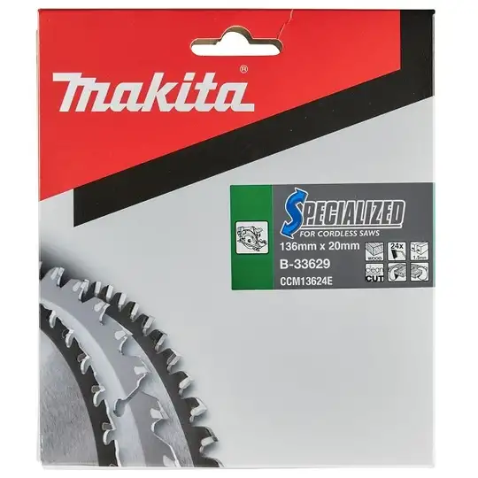tarcza tnąca do drewna 136/20/1,5mm, 24 zęby, T.C.T, SPECIALIZED Makita [B-33629]
