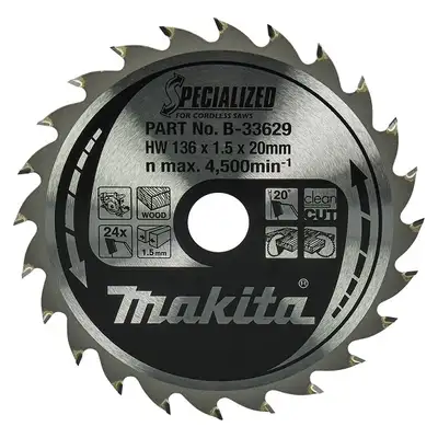 tarcza tnąca do drewna 136/20/1,5mm, 24 zęby, T.C.T, SPECIALIZED Makita [B-33629]