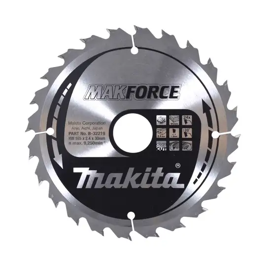 tarcza tnąca do drewna, 165/30mm, 24 zębów, Makforce, Makita [B-32219]