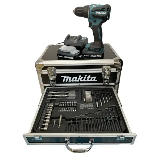 wiertarko-wkrętarka akumulatorowa 18V, 65Nm, Makita [DDF490WVX7] 2x2,0Ah, LXT BASIC, z zestawem akcesoriów