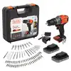wiertarko-wkrętarka udarowa akumulatorowa, 45Nm, 18V POWERCONNECT, 2x2,0Ah, Black+Decker [BCD383D2XKA-QW] + akcesoria