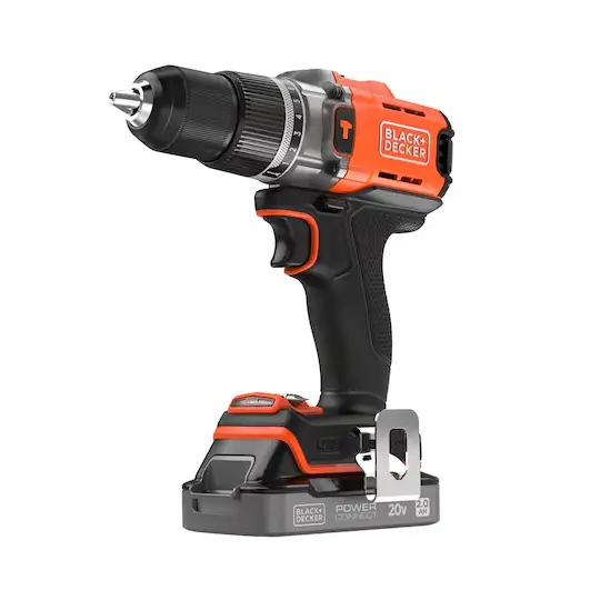 wiertarko-wkrętarka udarowa akumulatorowa, 45Nm, 18V POWERCONNECT, 2x2,0Ah, Black+Decker [BCD383D2XKA-QW] + akcesoria