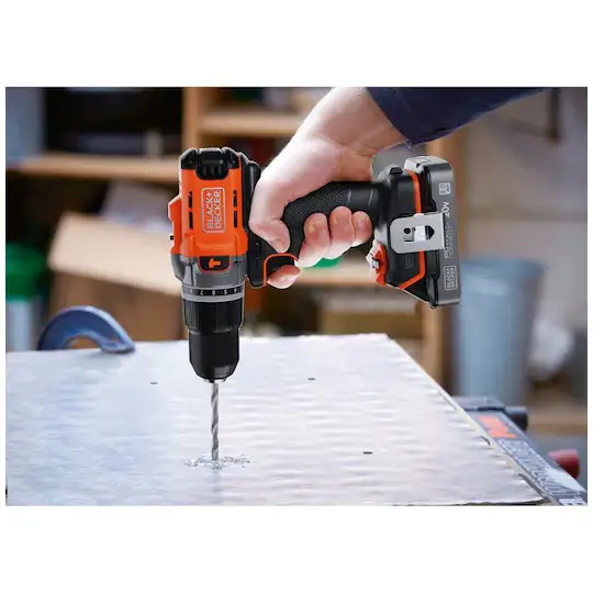 wiertarko-wkrętarka udarowa akumulatorowa, 45Nm, 18V POWERCONNECT, 2x2,0Ah, Black+Decker [BCD383D2XKA-QW] + akcesoria