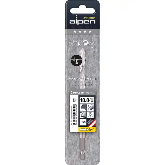 wiertło do metalu 3.0mm, mocowanie 1/4", IMPULZOR ALPEN [0057000300100]