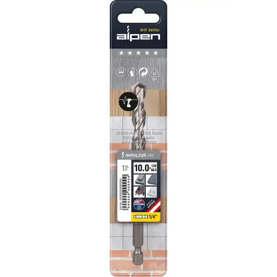 wiertło uniwersalne 3.0mm, mocowanie 1/4", IMPULZOR ALPEN [0058100300100]