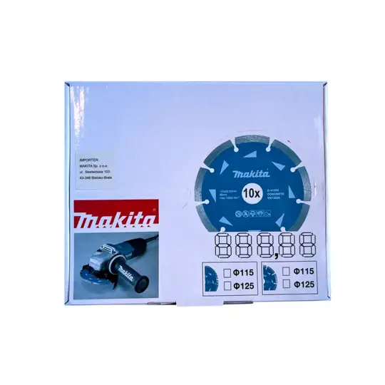 zestaw 10 szt. diamentowych tarcz do cięcia betonu i granitu, 125mm, Makita [D-41595-10]
