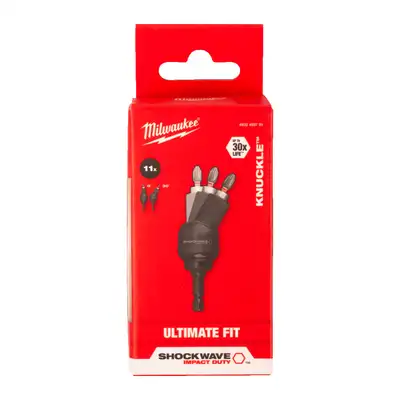 zestaw 11szt. bitów z udarową nasadką kątową SHOCKWAVE KNUCKLE, Milwaukee [4932459781]