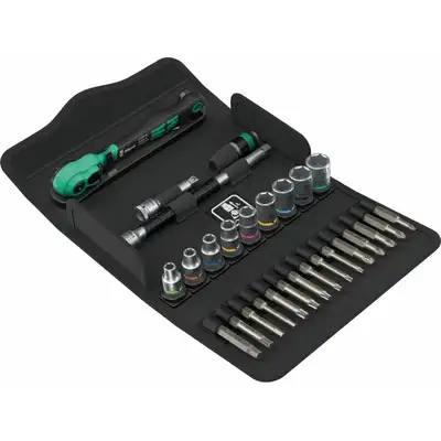 zestaw 28 szt. końcówek i nasadek 1/4" z grzechotką Zyklop Comfort 8100 SA 14, Wera [05005541001]
