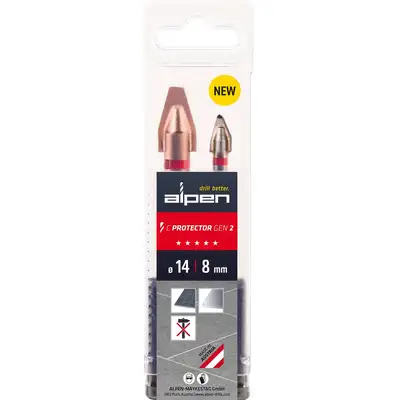 zestaw 2szt. wierteł do bardzo twardych płytek ceramicznych i gresu, 8 i 14mm, C PROTECTOR GEN 2, ALPEN [0000304002100]