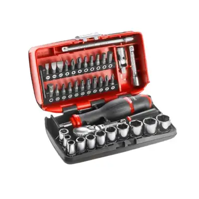 zestaw 38szt. końcówek i nasadek 6-kątnych z grzechotką 1/4" FACOM [RL.NANO1]