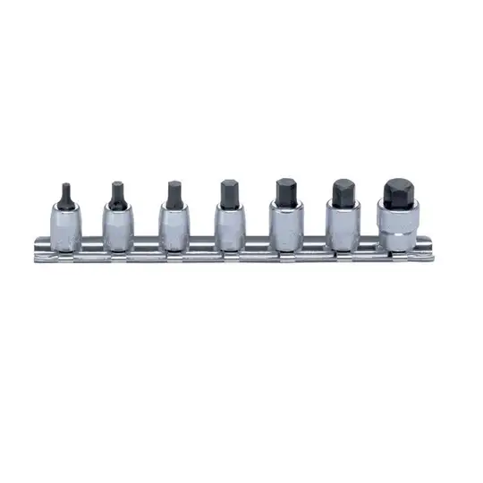 zestaw 7szt. nasadek 1/4" z końcówką imbusową 3-10mm/25mm, Koken [RS2010M/7-L25] na listwie metalowej