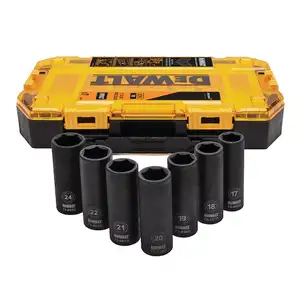 zestaw 7szt. nasadek udarowych 6-kątnych 1/2", 17-24mm, McLaren, DEWALT [DT70905-QZ]