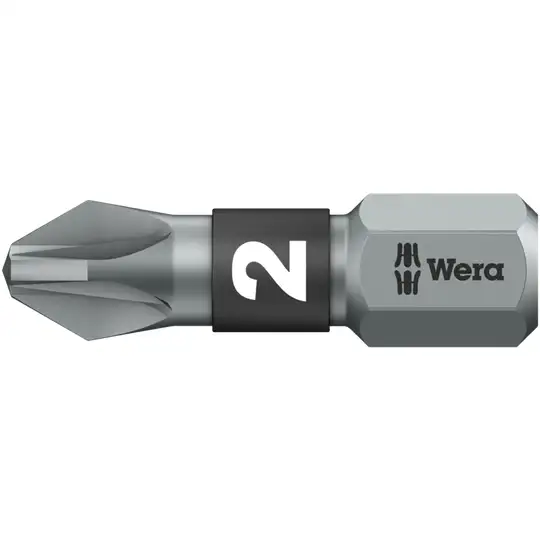 100 szt. końcówek 1/4" do wkrętów z gniazdem Pozidriv, PZ2/25mm, Wera [05072443001]