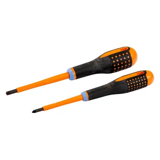 2szt. wkrętaków VDE, płaski 5.0 i 6.0 / PZ1 i PZ2, ERGO, BAHCO [BE-9890S]