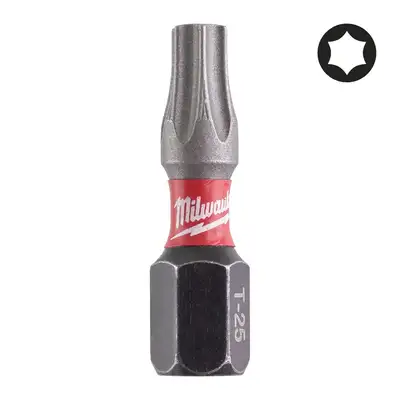 3 szt. końcówek udarowych 1/4", TX25/25mm, SHOCKWAVE, IMPACT DUT, Milwaukeet [4932500364]