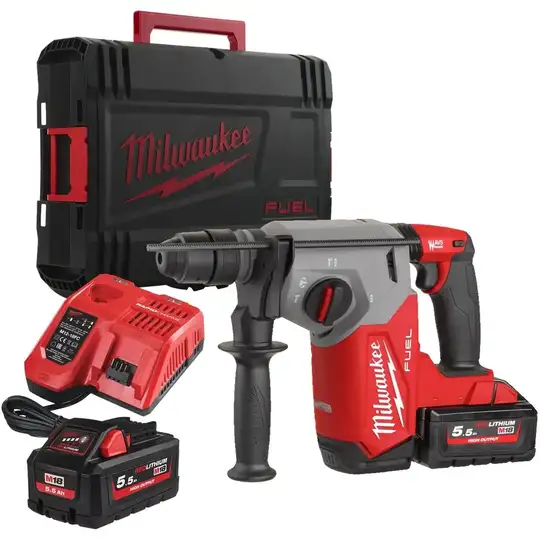 Akumulatorowa młotowiertarka, SDS+, 2,5J, 18V, M18 FUEL, FIXTEC, 2x5.5Ah, M18 FHX-552X, Milwaukee [4933478889]